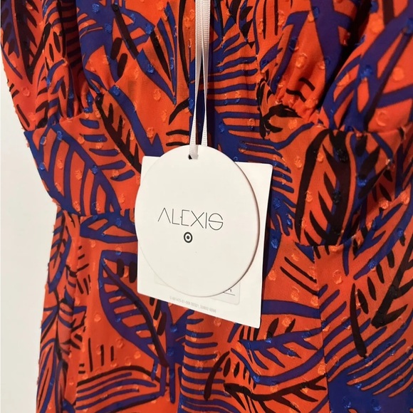 NWT ALEXIS for Target - Size XS - Tropical Leaf Tie Strap Asymmetrical Hem Dress - Picture 9 of 11